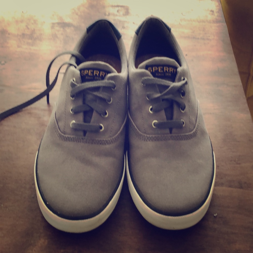 Grey Sperry Striper II Shoes